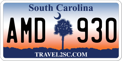SC license plate AMD930