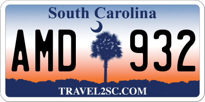 SC license plate AMD932