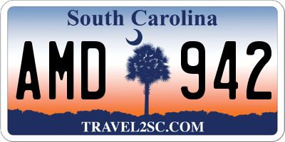 SC license plate AMD942