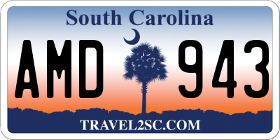 SC license plate AMD943