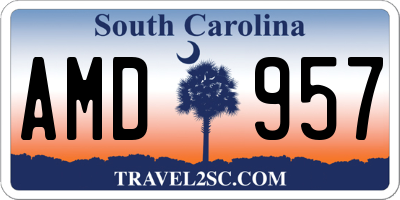 SC license plate AMD957