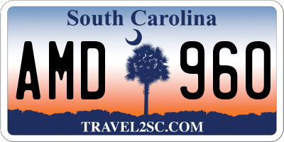 SC license plate AMD960