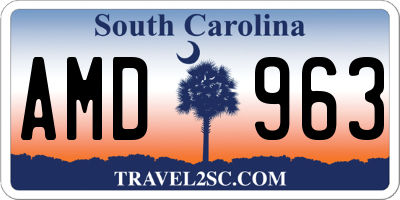 SC license plate AMD963