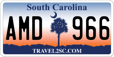 SC license plate AMD966