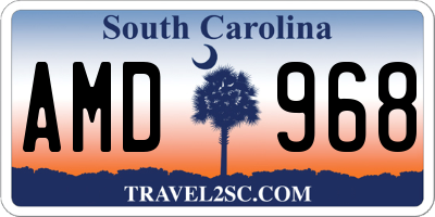 SC license plate AMD968