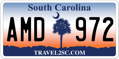 SC license plate AMD972
