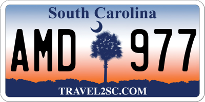 SC license plate AMD977