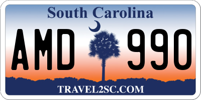 SC license plate AMD990