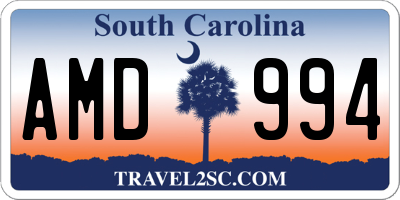 SC license plate AMD994