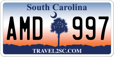 SC license plate AMD997