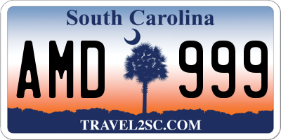SC license plate AMD999
