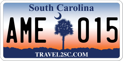 SC license plate AME015