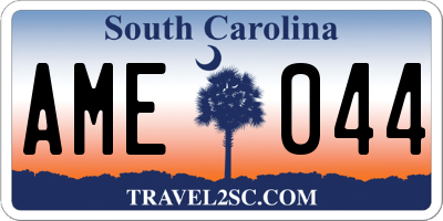 SC license plate AME044