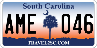 SC license plate AME046