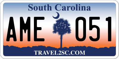 SC license plate AME051