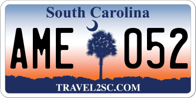 SC license plate AME052