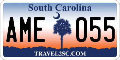 SC license plate AME055