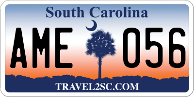 SC license plate AME056