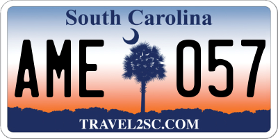 SC license plate AME057