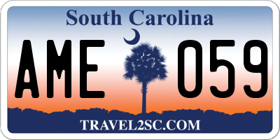 SC license plate AME059