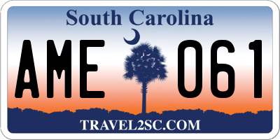 SC license plate AME061