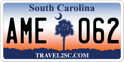 SC license plate AME062