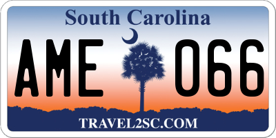 SC license plate AME066