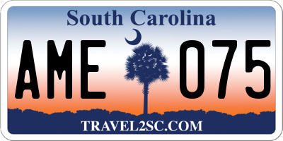 SC license plate AME075