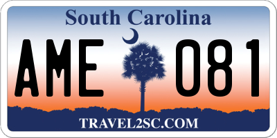 SC license plate AME081
