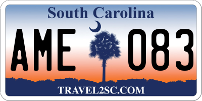 SC license plate AME083