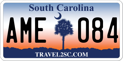 SC license plate AME084