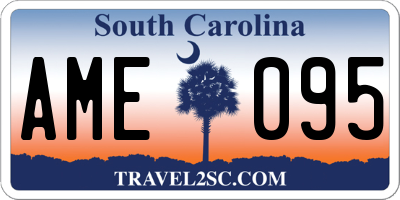 SC license plate AME095