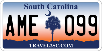 SC license plate AME099