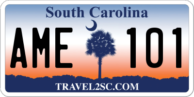 SC license plate AME101
