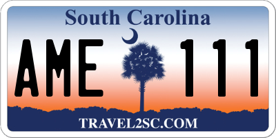 SC license plate AME111
