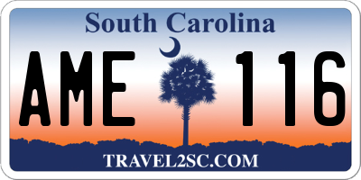 SC license plate AME116
