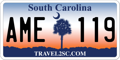 SC license plate AME119