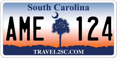 SC license plate AME124