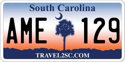 SC license plate AME129