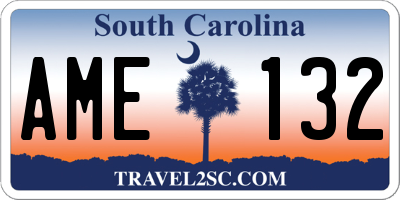 SC license plate AME132