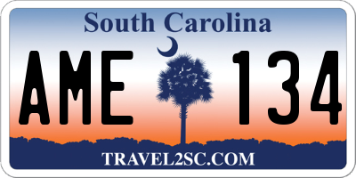 SC license plate AME134