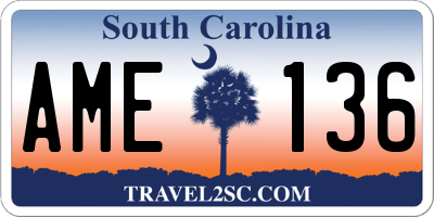 SC license plate AME136