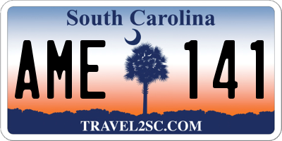 SC license plate AME141