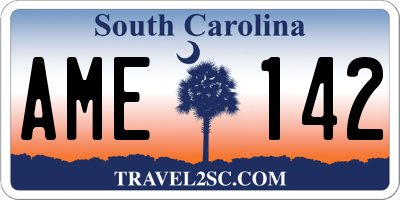 SC license plate AME142