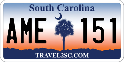SC license plate AME151