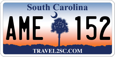 SC license plate AME152