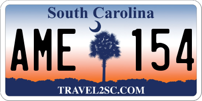SC license plate AME154