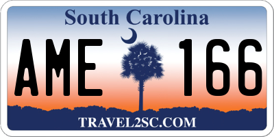 SC license plate AME166