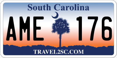 SC license plate AME176
