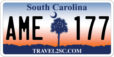 SC license plate AME177